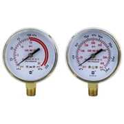 High and Low Pressure Gauge for Heavy-Duty Acetylene/Propane Regulators 0-400 psi & 0-30 psi - 2.5 inches - Thread 1/4" NPT