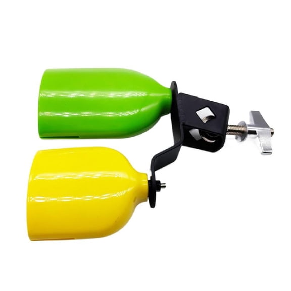 High and Low Tones Double Mounted Bells Percussions Instrument Bicolor Cowbell Clapper for Drum Set