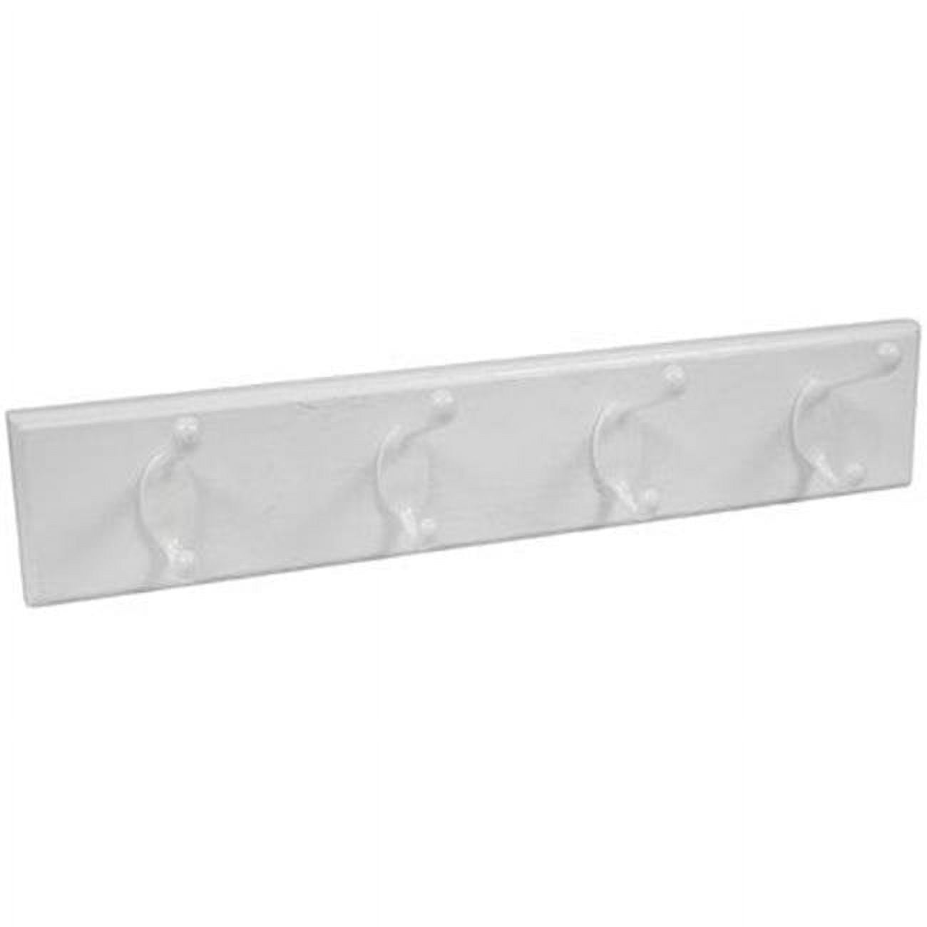 High and Mighty 18" Coat Hook Rail, White, 30 Pound Limit, Drywall, 1