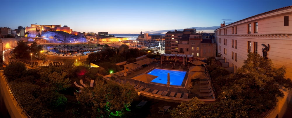 High angle view of Fort Saint-Nicolas Palais du Pharo Marseille Bouches-Du-Rhone Provence-Alpes-Cote DAzur France Canvas Art - Panoramic Images (36 x 12)