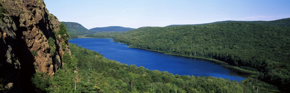 High angle view of a lake Lake Of The Clouds Wilderness State Park Upper Peninsula Ontonagon County Michigan USA Canvas Art - Panoramic Images (6 x 18)