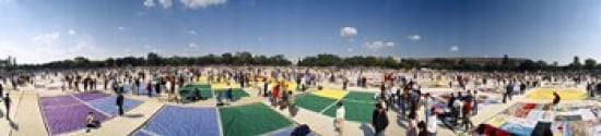 High angle view of AIDS quilt on display Washington DC USA Canvas Art - Panoramic Images (40 x 10)