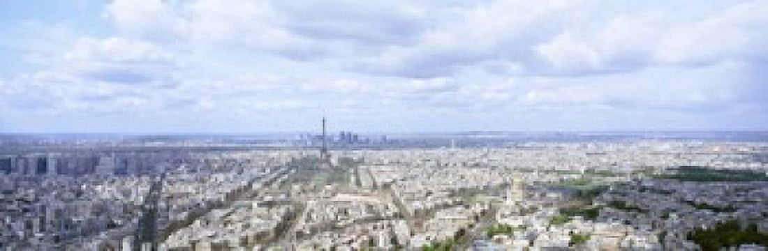 High angle view of Eiffel Tower Paris France Canvas Art - Panoramic Images (18 x 6)