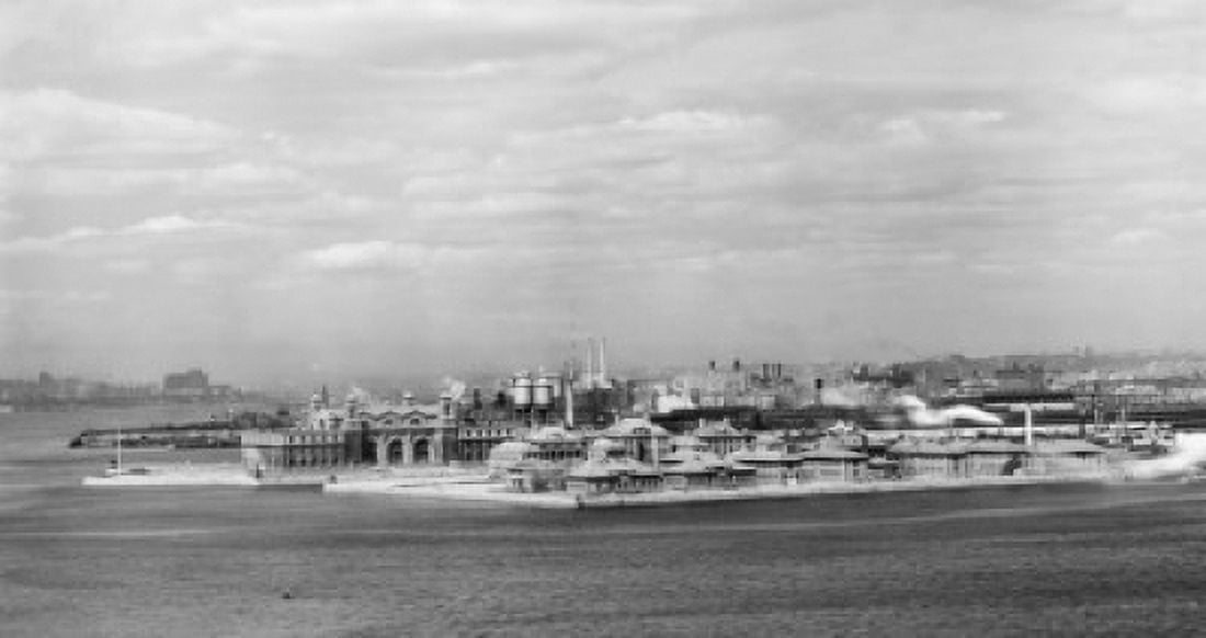 High angle view of Ellis island New York City New York State USA Canvas Art - (24 x 36)