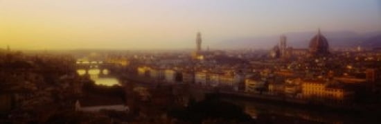 High angle view of Florence Italy Canvas Art - Panoramic Images (36 x 12)