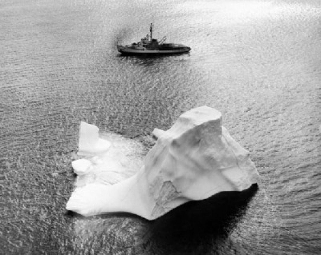 High angle view of US Coast Guard ship in the sea Canvas Art - (18 x 24)