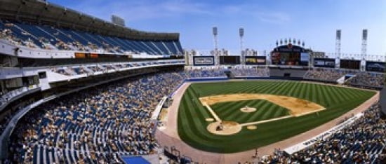 High angle view of a baseball stadium US Cellular Field Chicago Cook County Illinois USA Canvas Art - Panoramic Images (30 x 13)