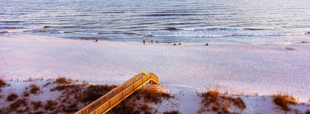 High angle view of a beach Gulf of Mexico Orange Beach Baldwin County Alabama USA Canvas Art - Panoramic Images (36 x 12)