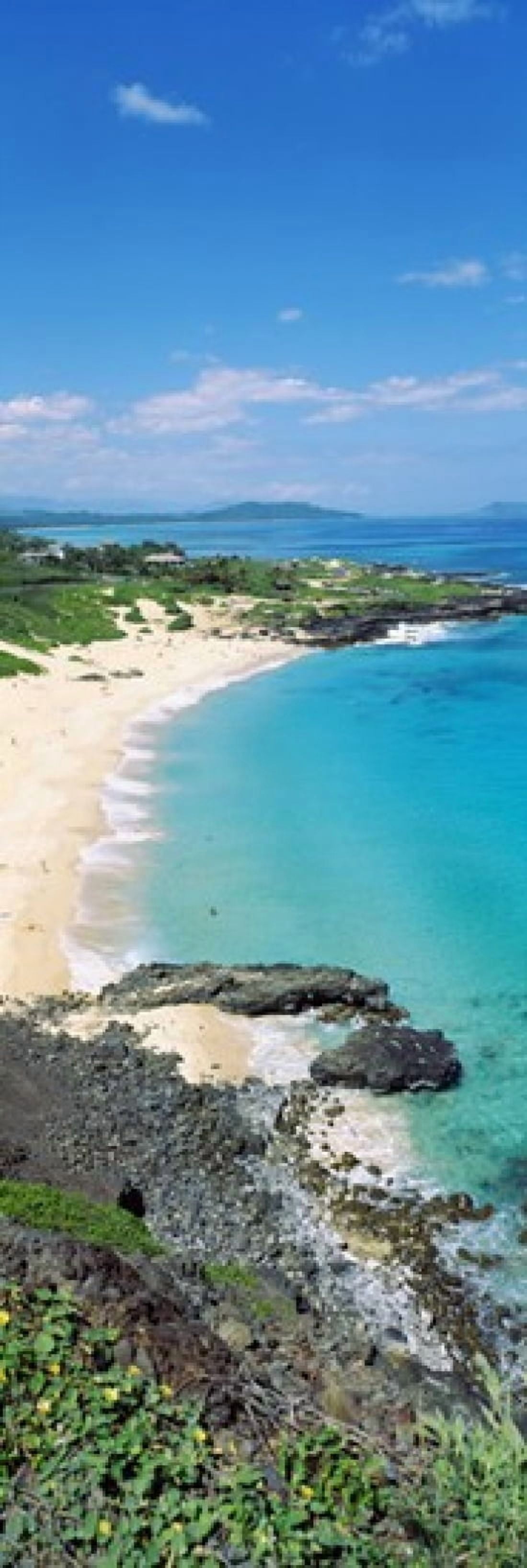 High angle view of a beach Makapuu Oahu Hawaii USA Canvas Art - Panoramic Images (36 x 12)