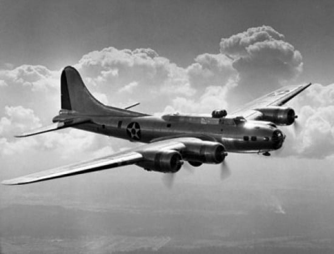 High angle view of a bomber airplane in flight Canvas Art - (18 x 24)
