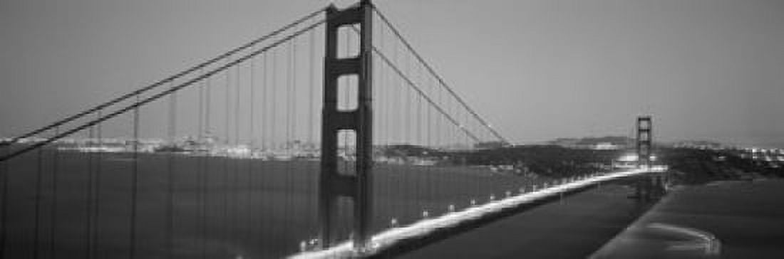 High angle view of a bridge lit up at night Golden Gate Bridge San Francisco California USA Canvas Art - Panoramic Images (18 x 6)