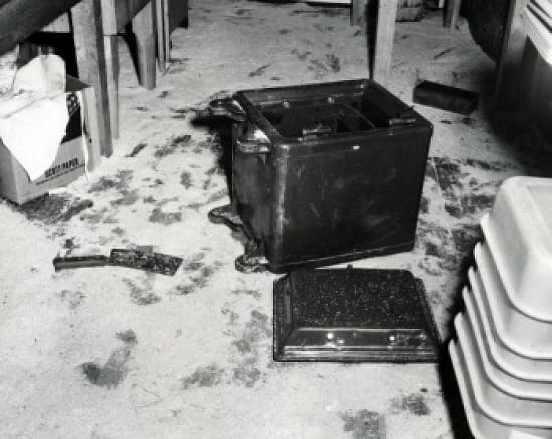 High angle view of a broken safe in a room Canvas Art - (18 x 24)