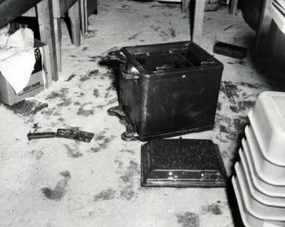 High angle view of a broken safe in a room Canvas Art - (24 x 36)