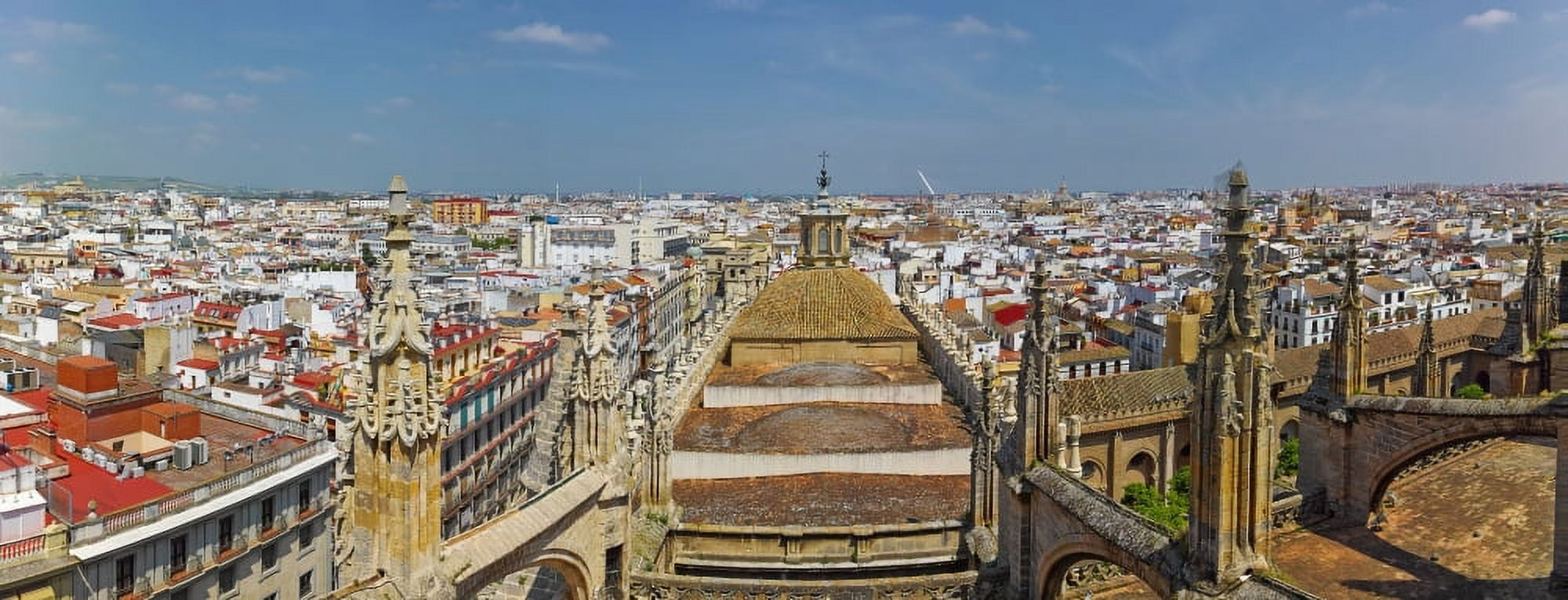 High angle view of a cathedral with cityscape Seville Cathedral Seville Andalusia Spain Canvas Art - Panoramic Images (27 x 9)