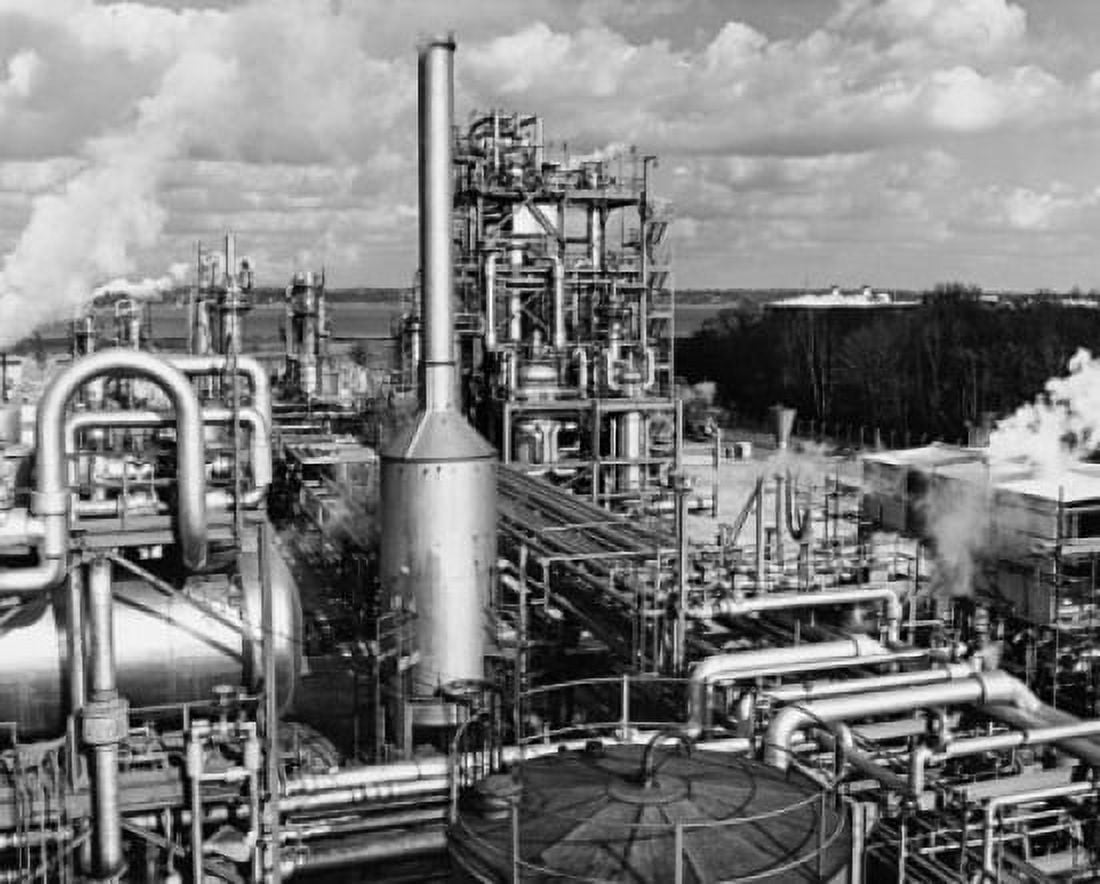 High angle view of a chemical plant Canvas Art - (18 x 24)