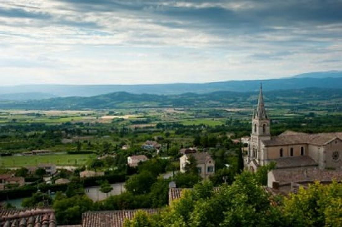 High angle view of a church Bonnieux Vaucluse Provence-Alpes-Cote dAzur France Canvas Art - Panoramic Images (36 x 24)