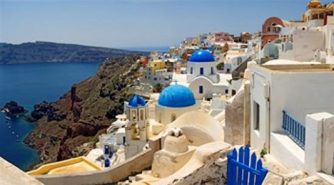 High angle view of a church Oia Santorini Cyclades Islands Greece Canvas Art - Panoramic Images (20 x 12)