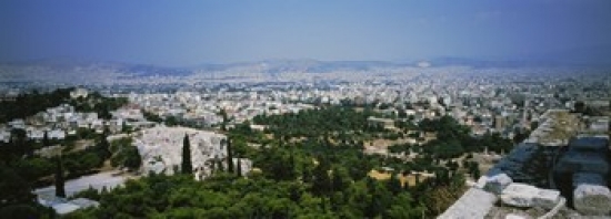 High angle view of a city Acropolis Athens Greece Canvas Art - Panoramic Images (36 x 13)