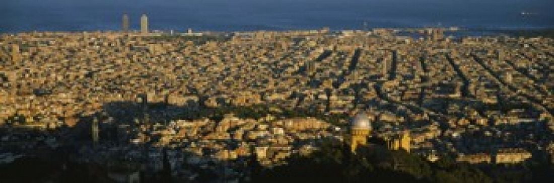 High angle view of a city Barcelona Spain Canvas Art - Panoramic Images (18 x 6)