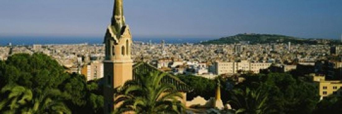 High angle view of a city Barcelona Spain Canvas Art - Panoramic Images (18 x 6)
