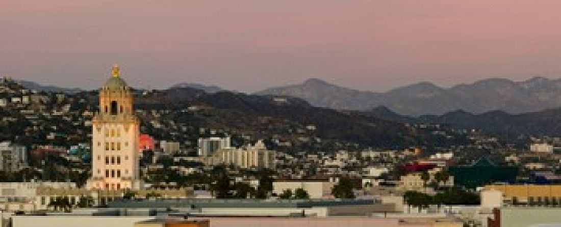 High angle view of a city Beverly Hills City Hall Beverly Hills West Hollywood Hollywood Hills California USA Canvas Art - Panoramic Images (15 x 6)