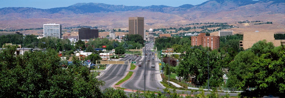 High angle view of a city Boise Ada County Idaho USA Canvas Art - Panoramic Images (12 x 36)