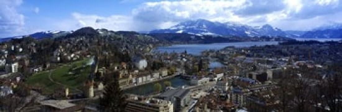 High angle view of a city Chateau Gutsch Lucerne Switzerland Canvas Art - Panoramic Images (18 x 6)