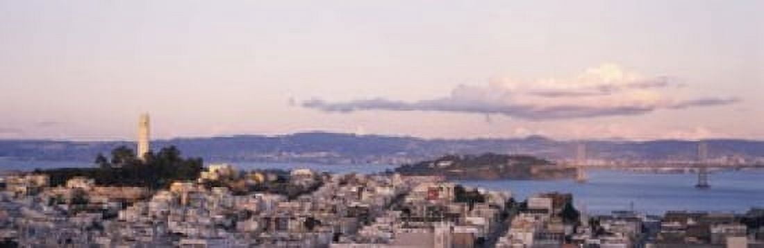 High angle view of a city Coit Tower Telegraph Hill San Francisco California USA Canvas Art - Panoramic Images (18 x 6)