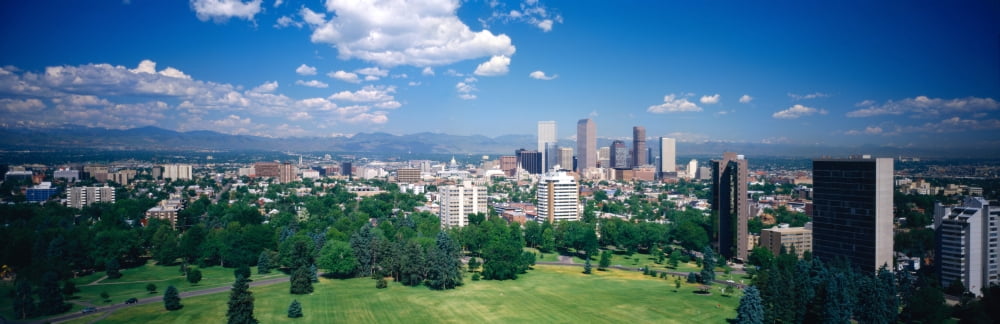 High angle view of a city Denver Colorado USA Canvas Art - Panoramic Images (36 x 12)