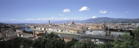 High angle view of a city Florence Tuscany Italy Canvas Art - Panoramic Images (36 x 13)