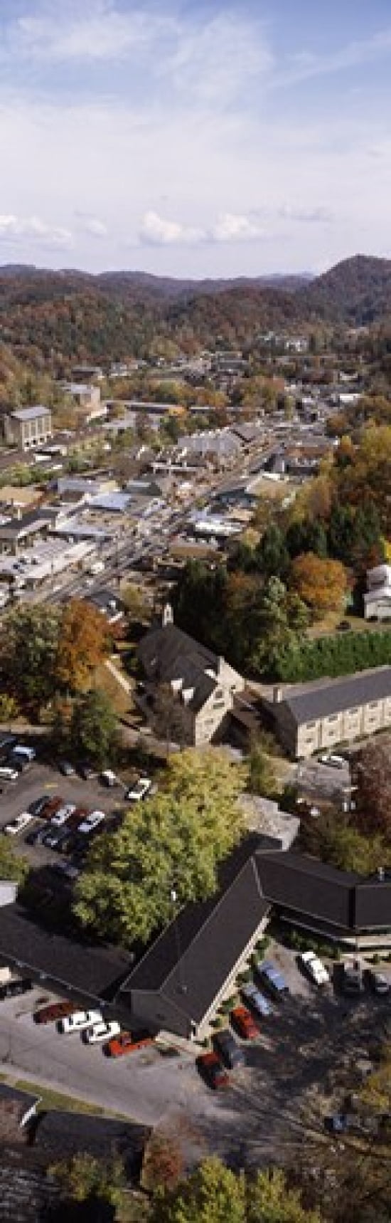 High angle view of a city Gatlinburg Sevier County Tennessee USA Canvas Art - Panoramic Images (36 x 12)