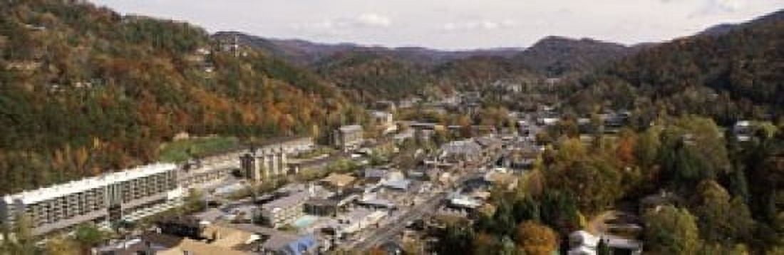 High angle view of a city Gatlinburg Sevier County Tennessee USA Canvas Art - Panoramic Images (36 x 12)