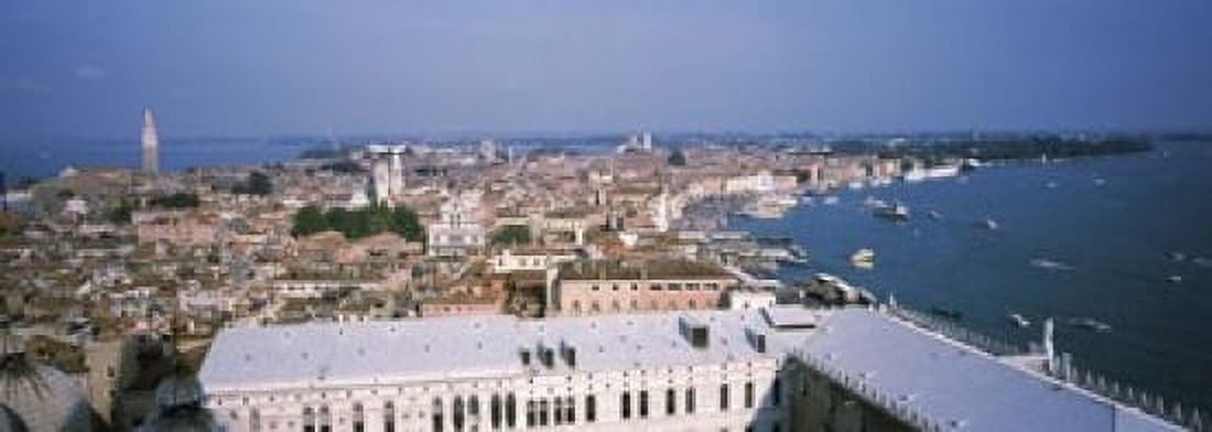 High angle view of a city Grand Canal St Marks Campanile Doges Palace Venice Veneto Italy Canvas Art - Panoramic Images (18 x 7)