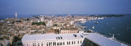 High angle view of a city Grand Canal St Marks Campanile Doges Palace Venice Veneto Italy Canvas Art - Panoramic Images (36 x 13)