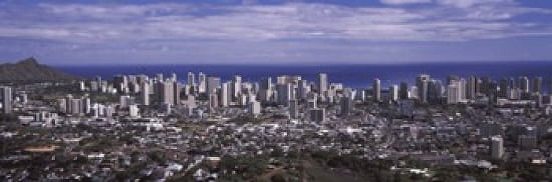 High angle view of a city Honolulu Oahu Honolulu County Hawaii USA 2010 Canvas Art - Panoramic Images (18 x 6)