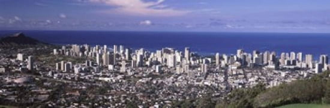 High angle view of a city Honolulu Oahu Honolulu County Hawaii USA 2010 Canvas Art - Panoramic Images (18 x 6)