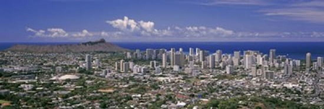 High angle view of a city Honolulu Oahu Honolulu County Hawaii USA 2010 Canvas Art - Panoramic Images (18 x 6)