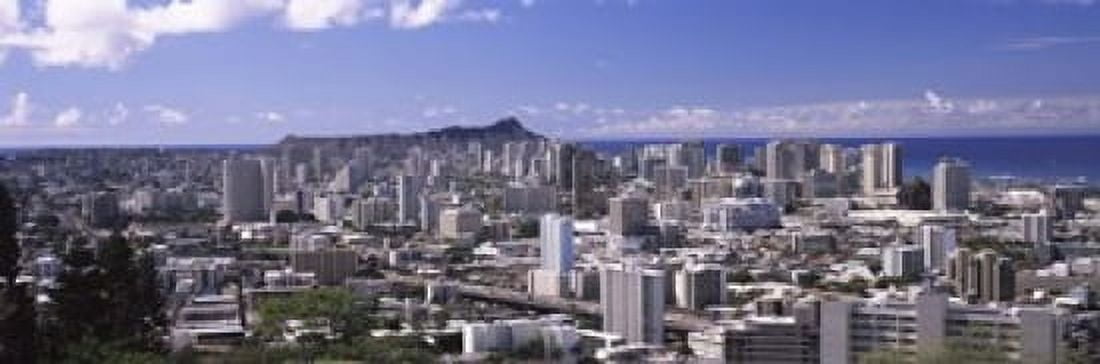 High angle view of a city Honolulu Oahu Honolulu County Hawaii USA Canvas Art - Panoramic Images (18 x 6)