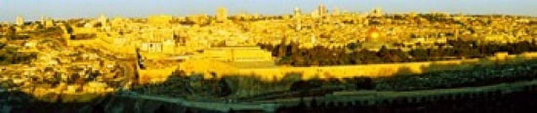 High angle view of a city Jerusalem Israel Canvas Art - Panoramic Images (24 x 5)
