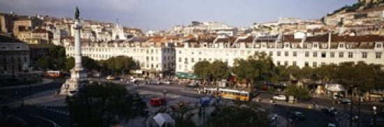 High angle view of a city Lisbon Portugal Canvas Art - Panoramic Images (36 x 12)