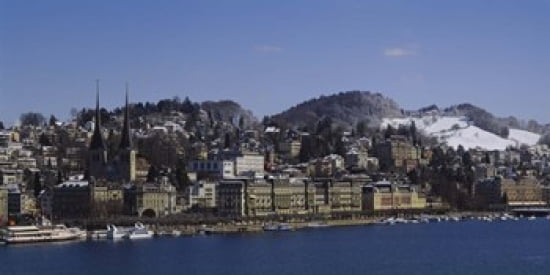 High angle view of a city Lucerne Switzerland Canvas Art - Panoramic Images (24 x 12)
