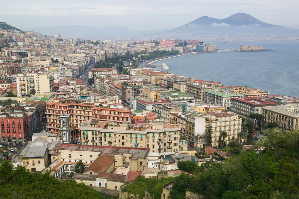 High angle view of a city Naples Campania Italy Canvas Art - Panoramic Images (36 x 12)