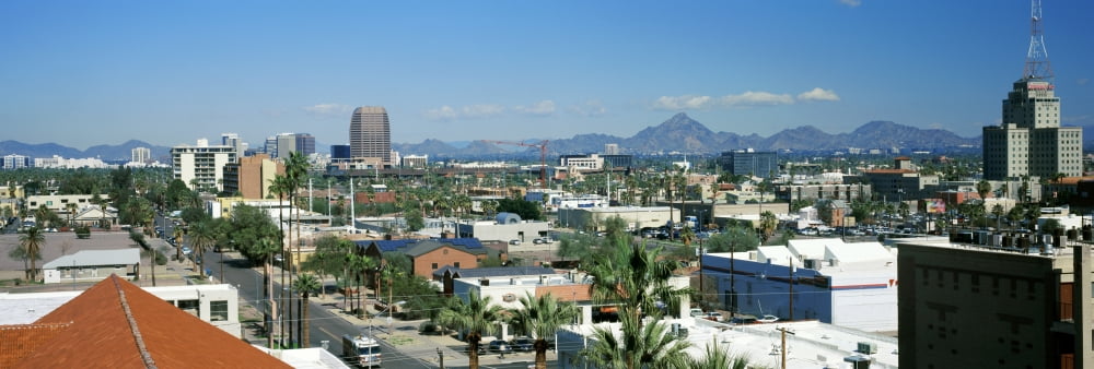 High angle view of a city Phoenix Maricopa County Arizona USA Canvas Art - Panoramic Images (27 x 9)