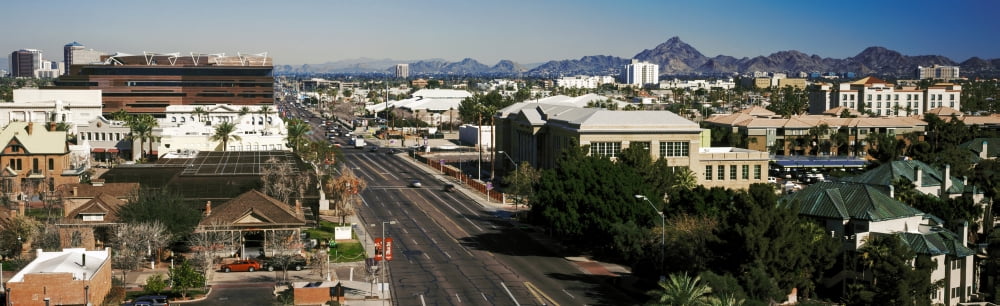 High angle view of a city Phoenix Maricopa County Arizona USA Canvas Art - Panoramic Images (36 x 12)