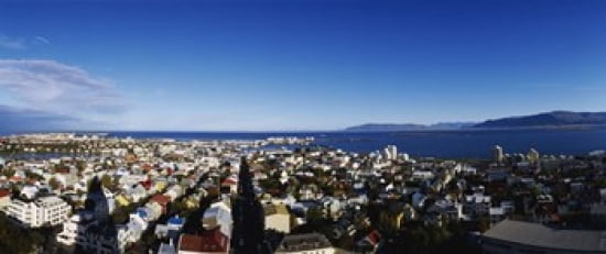 High angle view of a city Reykjavik Iceland Canvas Art - Panoramic Images (30 x 13)