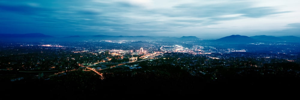 High angle view of a city Roanoke Virginia USA Canvas Art - Panoramic Images (12 x 36)