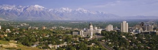 High angle view of a city Salt Lake City Utah USA Canvas Art - Panoramic Images (36 x 12)