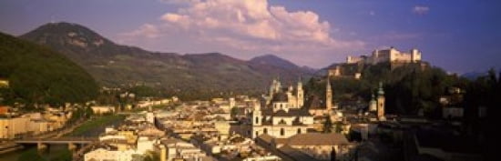 High angle view of a city Salzburg Austria Canvas Art - Panoramic Images (36 x 12)