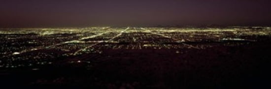 High angle view of a city South Mountain Park Maricopa County Phoenix Arizona USA Canvas Art - Panoramic Images (36 x 12)