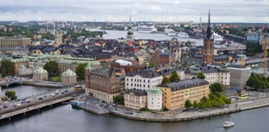 High angle view of a city Stockholm Sweden Canvas Art - Panoramic Images (24 x 12)